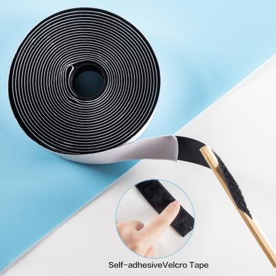 China Durable 2 Inch Width Black / White Self Adhesive Hook And Loop Strips For Mop for sale