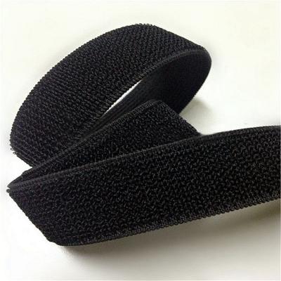 China Good Quality Durable Elastic Stretch Hook And Loop Belt Elastic-Unnapped Hook And Loop Strap for sale