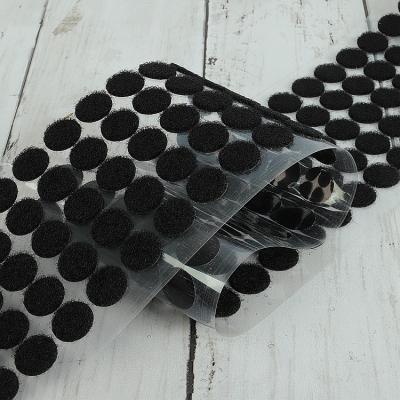 China Viable Back Glue Coin Around Dots Double Sided Reusable Self Sticky Hook Loop Adhesive Dots for sale