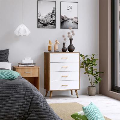 China Adjustable (other) Bedroom Tool White Design Modern Tall Bedside Cabinet Walnut Furniture Home Wooden Chest Of Drawers for sale