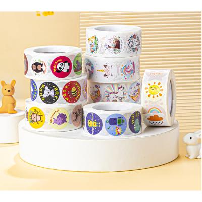 China Reward Sticker Labels Self Adhesive Animal Cartoon Teacher Modern Design Motivational Stickers for Kids Children for sale