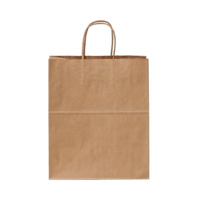 China Logo Printed Kraft Paper Bag Recyclable Recyclable With Twisted Handle , Reusable Shopping Bag Craft Paper for sale