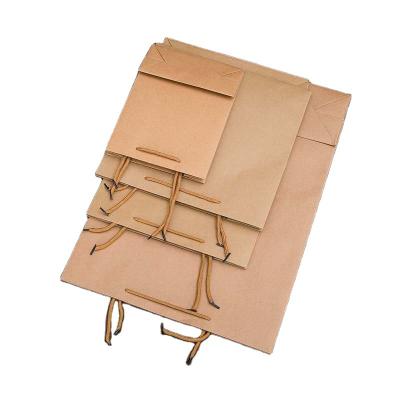 China Recyclable Custom Luxury Kraft Paper Bags With Handles , Kraft Paper Bag With Flat Handle For Free Sample for sale