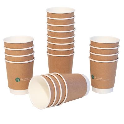 China Biodegradable Coffee Paper Cup Maker Coffee Paper Cups Double Wall Coffee Cup Biodegradable Disposable Paper Packaging for sale