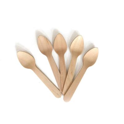 China Wholesale 16cm Eco Friendly Disposable Wooden Spoon Cutlery Set for sale