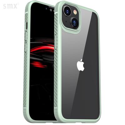 China Wholesale Luxury Shockproof Amazon PC Business Silicone Phone Case Crystal Carbon Fiber TPU Shockproof For iPhone 14 Pro Max for sale