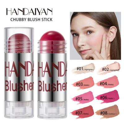 China 2021 8 Color Private Label Waterproof Trending Faces Make Up Blush Rose Moisturizing Cheek Custom Logo Tint Blush Stick for sale