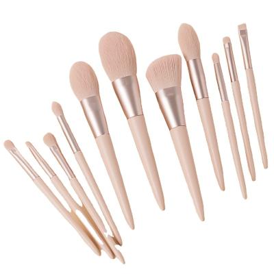 China Angular Blush 2021 Hot Sale Makeup Brushes Private Label Normal Size 11 Pieces Blush Powder Foundation Makeup Brush Set for sale