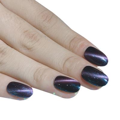 China New Blackcurrant French Cat Eye Nail Removable 24 Box Nail Finish Plates for sale