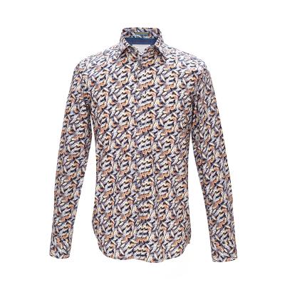 China Manufacturer Directly Sale Anti-shrink Printed Mens Full Sleeve Casual Shirt for sale