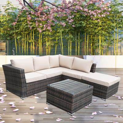 China Contemporary Hot Sale Iron Set Outdoor Wicker Chair Bistros Furniture Garden Rattan Sofa Set for sale