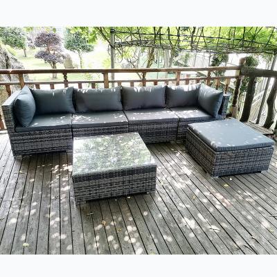 China Random Combination Rattan Free Standing Dining Table And Chairs Set Garden Furniture Outdoor Seat Top Steel Wicker Sofa Sets for sale