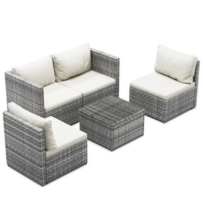 China Modern Furniture Wholesaler Outdoor Living Seating Poly Rattan Sectional Wicker Free Combination Garden Sofa for sale