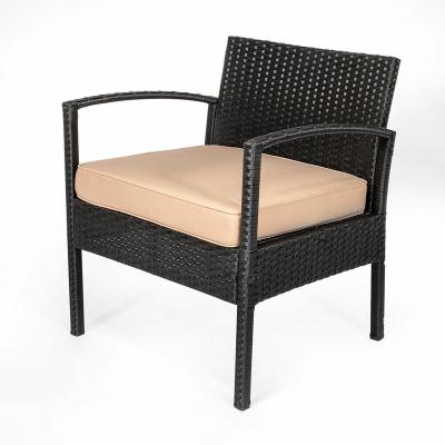 China Modern Rattan Furniture Table Wicker Sofa Cushioned Patio Outdoor Garden Chair for sale