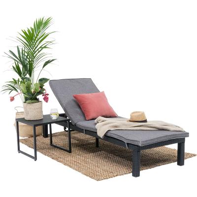 China Modern outdoor iron wicker frame outdoor convertible fabric rattan folding bed sun sofas for sale