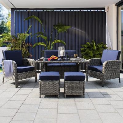 China Modern High Quality Outdoor Furniture Rattan Patio Garden Furniture Aluminum Sofa Set for sale