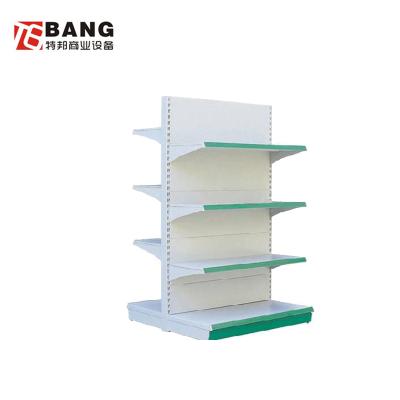 China Double Sided Quality Assured Supermarket Iron Storage Shelves Price Racks for sale