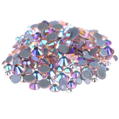 China Multi Color Stick On Rhinestones  , Round Shape Glass Crystal Rhinestones for sale