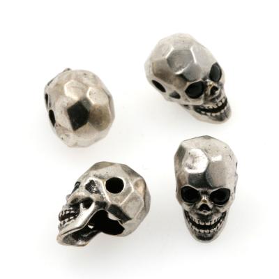 China Hiphop skull bead faceted micro pave sculpt black zircon eyes. Chain beaded pendant for sale