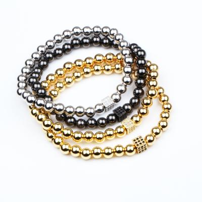 China BOHEMIA Wholesale Bohemia 18k Gold Filled Bead Stacking Chain Bracelet Stretch Beaded Bracelet for sale