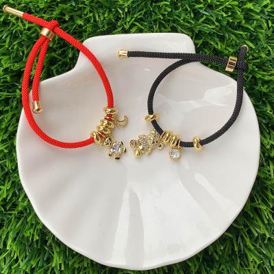 China Hot Ethnic Small Bear Bangle Fashionable Cool Quality Gold Plated Animal Pendant Bracelet For Girl for sale