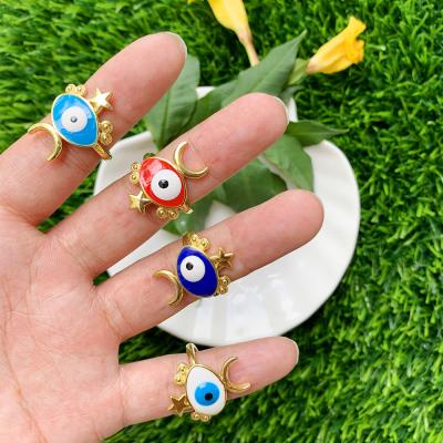 China Romantic Minimalist Eye Shape Concise Open Enamel Finger Ring Charm Jewelry Suitable for Men Women Men for sale