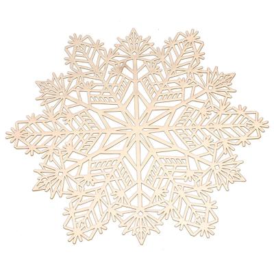 China Viable Shape Gilded Japanese Dining Table Christmas Decoration Snowflake PVC Food Western Mat Cup Coaster Dish Mat for sale