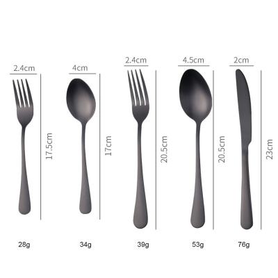 China Durable Kitchen Matte Black Cutlery Set Satin Finish 20-Piece Flatware Set Stainless Steel For Home And Restaurant Can Use Dishwasher for sale