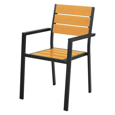 China Outdoor Wood Aluminum Plastic Patio Chair PS Cooling Luxury Leisure Sell Cheap Stackable Outdoor Garden Plastic Wood Chair for sale