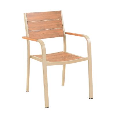 China New Model Modern New Arrival Plastic Wood Aluminum Color Garden Chair Teak Chair Powder Coated Chair Outdoor for sale