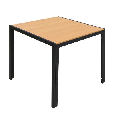 China Modern factory headed outdoor table aluminum with plastic wood 4 seat square table for sale