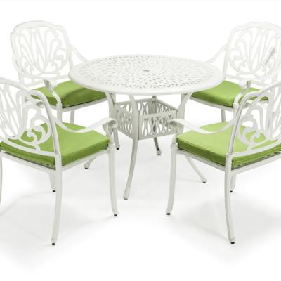 China Modern Outdoor Aluminum Frame Cast Aluminum Chair Cast Aluminum Chair Furniture Aluminum Dining Chair White Color for sale