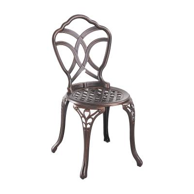 China Modern Modern Outdoor Courtyard Balcony Bistros Leisure Furniture Cafe Leisure Area Die Cast Aluminum Dining Chairs for sale