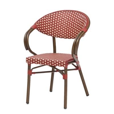 China Modern Hot Sale Outdoor Popular Plastic Rattan Dining Chair Wood Grain Chair for sale