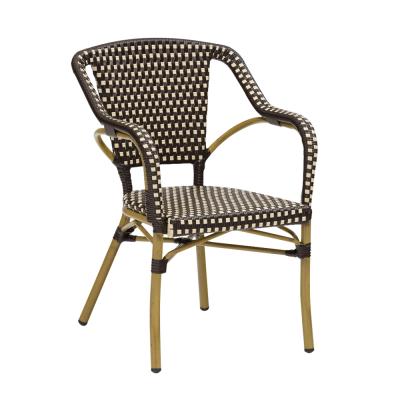 China Outdoor Rattan Chair Leisure Chairs Cafe Restaurant Chair Modern Aluminum Weaving Aluminum PE Rattan for sale