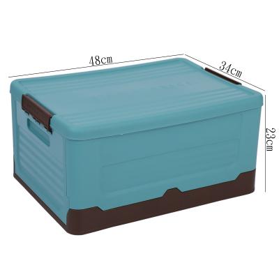 China Sustainable Colorful Portable Folding Storage Basket Storage Container Plastic Collapsible Box for sale