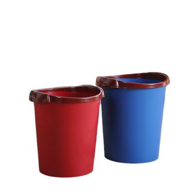 China Viable Custom Garbage Waste Basket Round Home Plastic Large Waste Bin Garbage Bucket Trash Can for sale