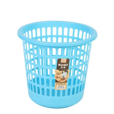 China Newest Design Viable Good Quality Household Items Colorful Round Plastic Bin Waste Storage Paper Waste Basket for sale