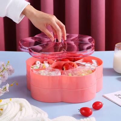 China Sustainable Transparent Plastic Candy Box Multi-Layer Snack Cans Storage Organizer for sale