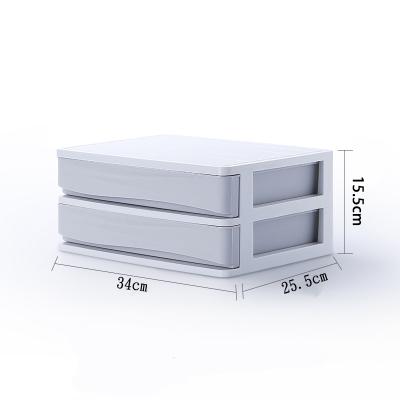 China Sustainable Plastic Storage Box with 2 Dividers Desktop Storage Box for A4 Paper, Calculator and Cosmetic for sale