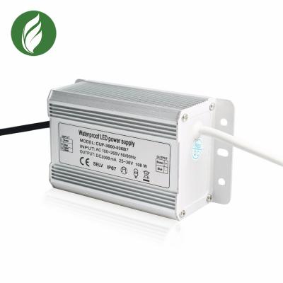 China Aluminum Case 108W LED Drivers Ensure Switch Constant Current Power IP67 Waterproof CUF-3000-036B7 for sale