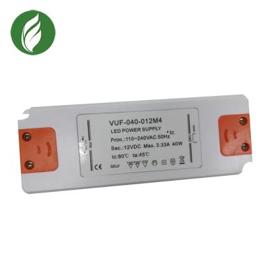 China Flame Retardant PC DC 12 Volts Led Transfer Driver Ultra Small PC Case Size Constant Voltage 40w Led Power Supply for sale