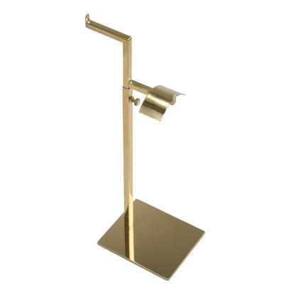 China shinning metal gold bag stand for display handbag wholesale steel rack 15*13 cm for sale