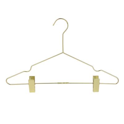 China SHOW Deluxue Gold Rose Gold Metal Wire Hanger For Pants With Clips for sale