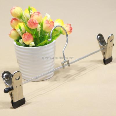 China Wholesale DISPLAY pants hanger metal panty hanger with clips for sale