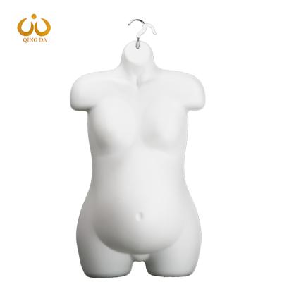 China Hanger Half Body Plastic Pregnant Display Fashion Female Hanging Mannequin for sale