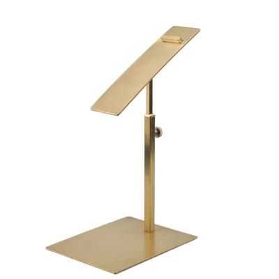 China Luxury matte gold metal shoe display stand for store 10*10cm for sale