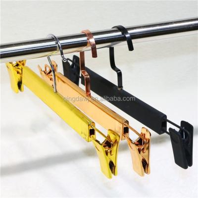 China SHOW Rubber Coated Pant Hanger / Gold Trouser Electroplating Rack for sale