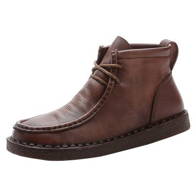 China Hot Selling Anti-Slippery Polished PU Leather High Quality Boots For Men's Lace-Up Shoes Custom Made Shoes for sale