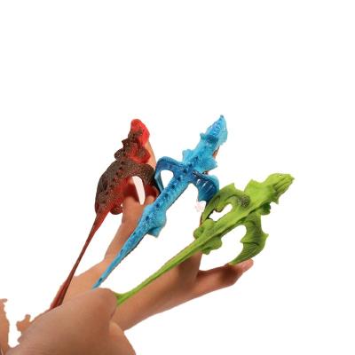 China Funny Educational Toy 2023 Cross-border new products New Creative Catapult Dinosaur Top Toys Tpr Animal Finger flying dragon for sale